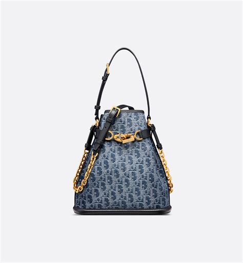 Medium C'est Dior Bag Blue Denim Dior Oblique Jacquard .